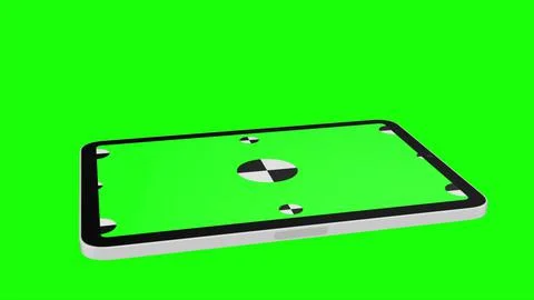 TabletPC turns on on green background. Easy customizable green screen. Computer Stock Illustration