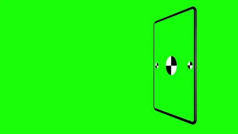 TabletPC turns on on green background. Easy customizable green screen. Computer 스톡 일러스트