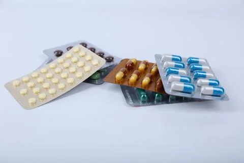 Tablets and capsules Stock Photos