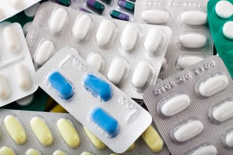 Tablets and pills Stock Photos