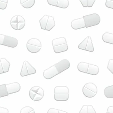 Tablets and pills seamless pattern 스톡 일러스트