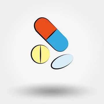 Tablets and pills set Stock Illustration