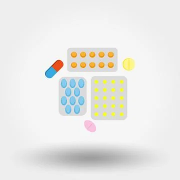 Tablets and pills set Stock Illustration