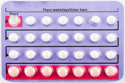 Tablets Birth Control Pills isolate Foto stock