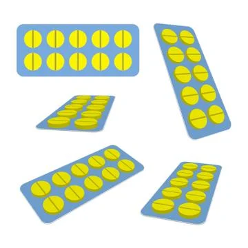 Tablets in Blister Stock Illustration