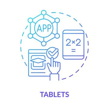 Tablets blue gradient concept icon Stock Illustration