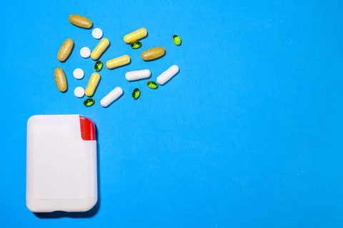 Tablets, capsules and packaging Stock Photos
