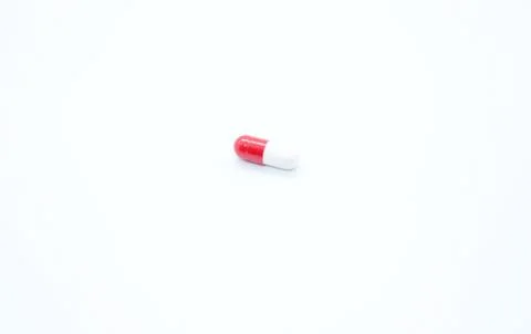 Tablets, capsules, vitamins, located on a white background Stock Photos