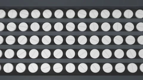 Tablets on a conveyor line with the top view 库存影片 60698117