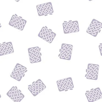 Tablets drug package glyph vector seamless pattern Illustrazione stock