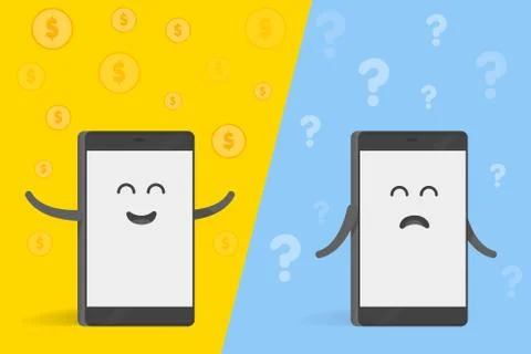 The tablets with the emotions 库存插图