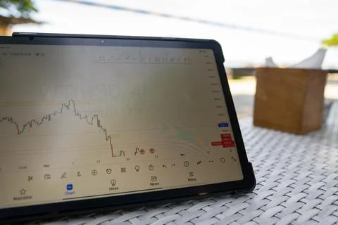 Tablets for foreign exchange trading Stock Photos
