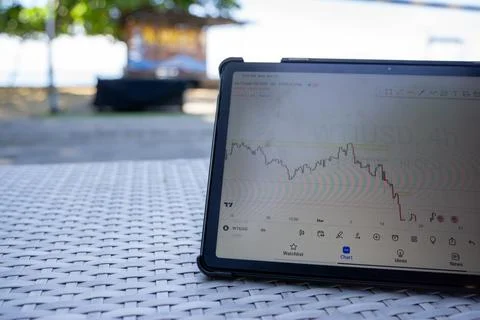 Tablets for foreign exchange trading Stock Photos