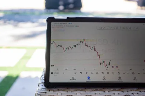 Tablets for foreign exchange trading Stock Photos