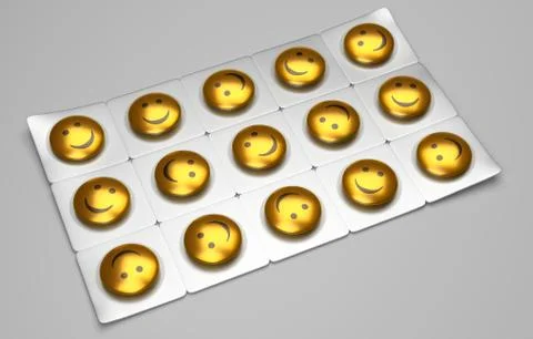 Tablets for a good mood. Stock Photos