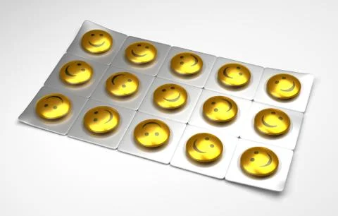 Tablets for a good mood. Stock Photos