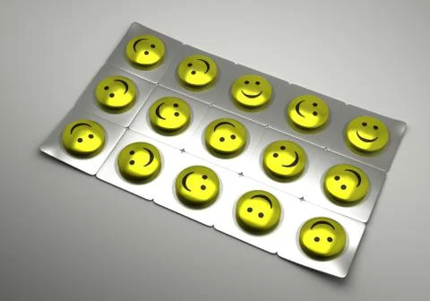 Tablets for a good mood. Stock Photos