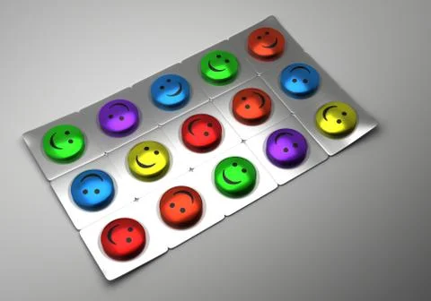 Tablets for a good mood. Stock Photos