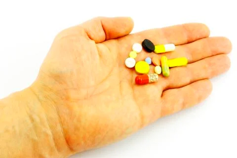 Tablets on a hand Stock Photos