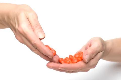 Tablets in hand Stock Photos