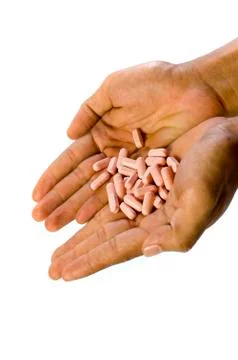 Tablets on hands Stock Photos