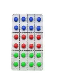 Tablets isolated on white Stock Photos