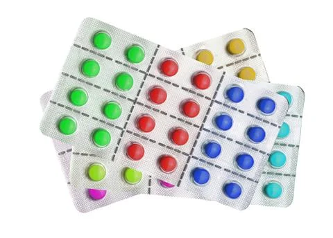 Tablets isolated on white Stock Photos