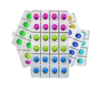 Tablets isolated on white Stockfoto's