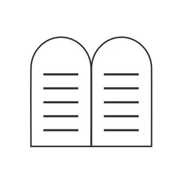 Tablets of the Law icon in black flat outline design Illustrazione stock