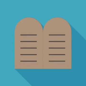 Tablets of the Law icon in flat long shadow design Stock Illustration