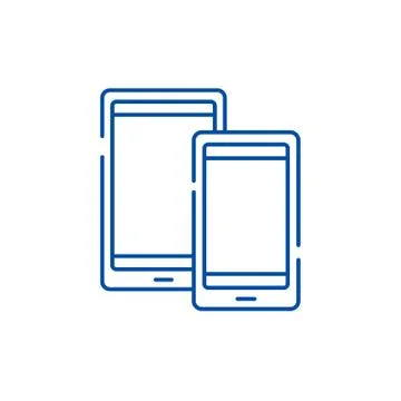 Tablets line icon concept. Tablets flat vector symbol, sign, outline Stock Illustration