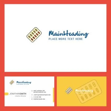 Tablets  Logo design with Tagline &amp; Front and Back Busienss Card Template. Ve Stock Illustration