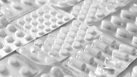 Tablets medicine disappear Stock Footage 74958012