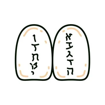 Tablets of Moses. Tablets of the Covenant with ten commandments of Holy Bible Stock Illustration