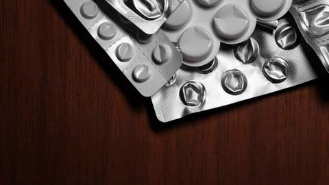 Tablets. Packaging from pills. The use of medicines. Stock Photos