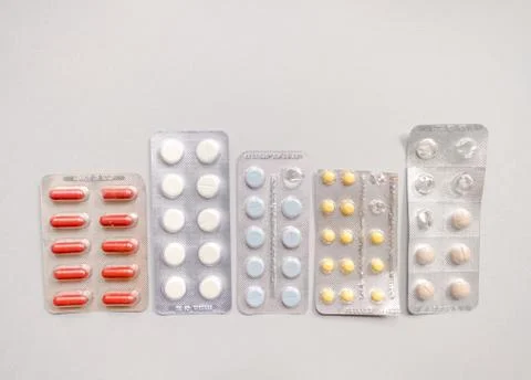 Tablets in packs. Stock Photos
