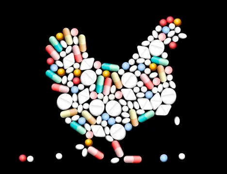 Tablets Pills Hen Stock Illustration