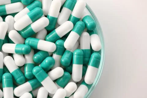 Tablets scattered on the table of the Stock Photos