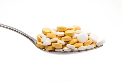 Tablets spoon Stock Photos