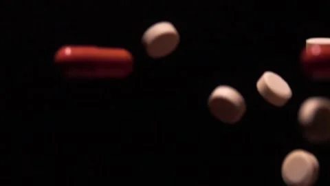 The tablets take off and fall at 1000 fps Vídeo Stock 252406245