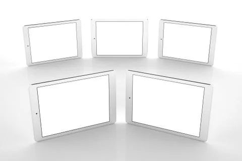 Tablets On White Background Stock Illustration