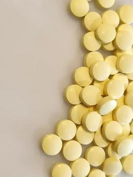Tablets on a white background. Pharmaceuticals. Medicinal tablets Stock Photos