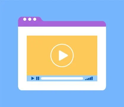 Tablets Window with Video Tutorial of Website Stock Illustration