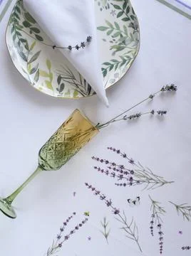 Tableware and decorations for serving a festive table Stock Photos