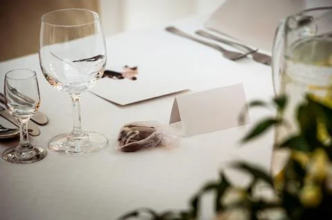 Tableware and table decorations at celebrations Stock Photos