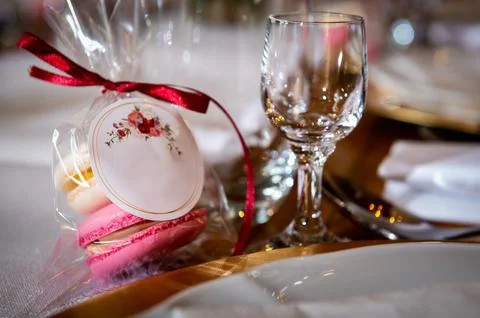 Tableware and table decorations at celebrations Foto stock