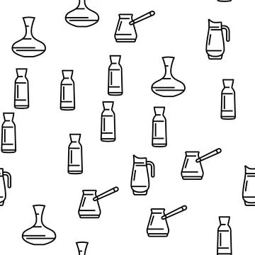 Tableware For Banquet Or Dinner Vector Seamless Pattern Illustrazione stock