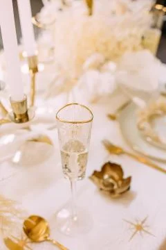 Tableware beige background cutlery candlestick restaurant luxury Stock Photos