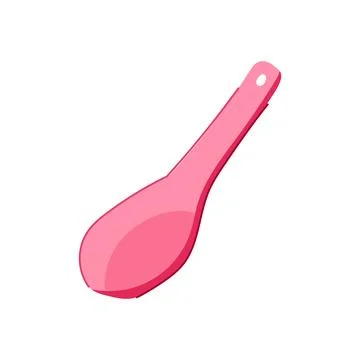 Tableware ceramic soup spoon cartoon vector illustration Stock Illustration