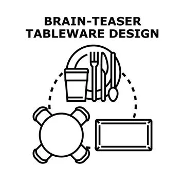 Tableware design concept with brain teaser elements 스톡 일러스트